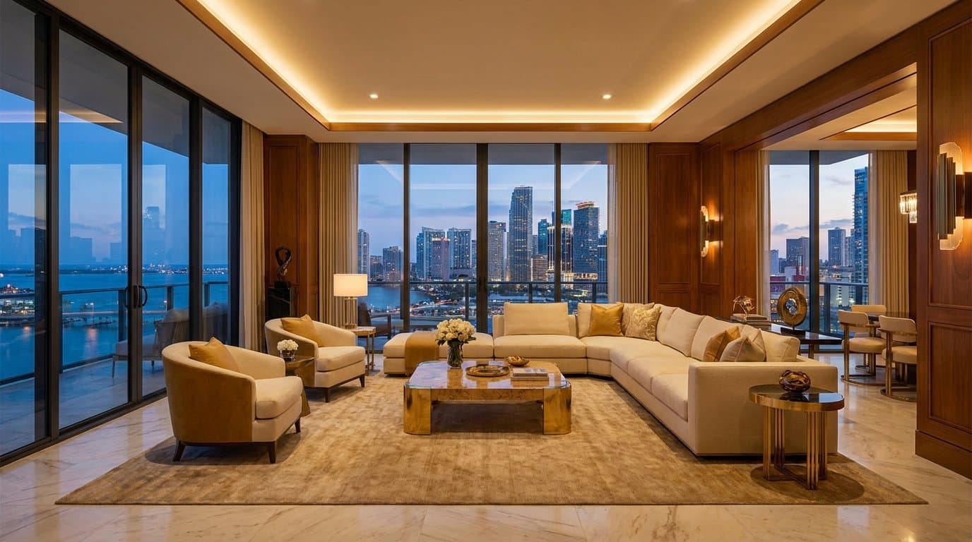 Brickell penthouse with floor-to-ceiling impact glass